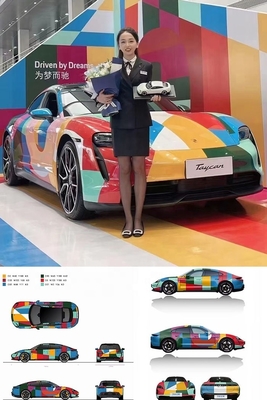 Rouleau de vinyle autoadhésif imprimable en couleurs dorées violettes mates et brillantes pour film TPU d'emballage de voiture