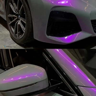 Transformation de véhicule DIY Mingtu gris à charmant violet brillant caméléon enveloppement en vinyle