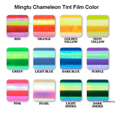 Film de teinture de pare-brise Mingtu Chameleon pour la protection solaire des vitres de voiture 1.52x30m
