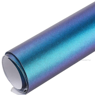Enveloppe de vinyle automobile à décharge d'air étirable en métal brillant Chameleon violet bleu