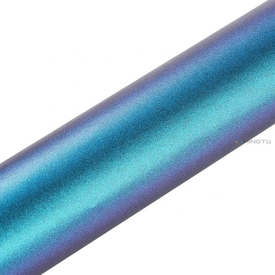 Enveloppe de vinyle automobile à décharge d'air étirable en métal brillant Chameleon violet bleu