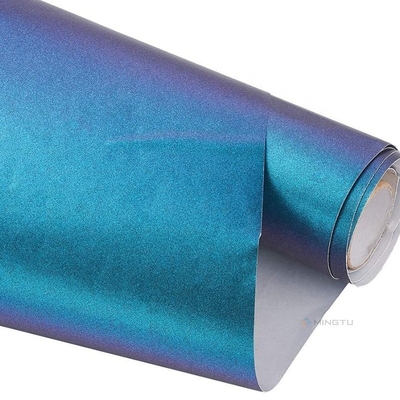 Enveloppe de vinyle automobile à décharge d'air étirable en métal brillant Chameleon violet bleu
